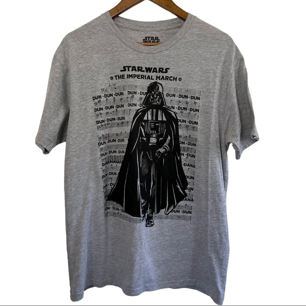 Star Wars Gray The Imperial March Graphic Tee Men's Top Mad Engine Size Large